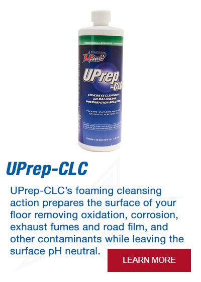 UPrep-CLC's foaming cleansing action prepares the surface of your floor removing oxidation, corrosion, exhaust fumes and road film, and other contaminants while leaving the surface pH neutral.