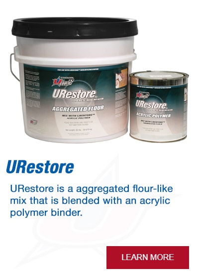 URestore is a aggregated flour-like mix that is blended with an acrylic polymer binder.