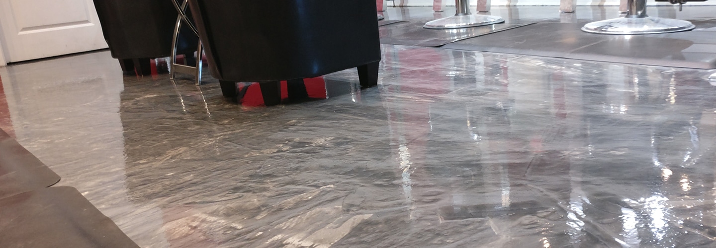 Pearl white metallic epoxy floor!