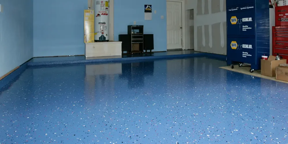 UCoat with UFlek-AF water based epoxy with solvent based urethane. An excellent garage floor coatings system.