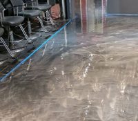 Salon Floor in Metallon 500 Metallic Epoxy floor coating