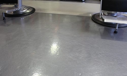 barber shop metallic floor coating