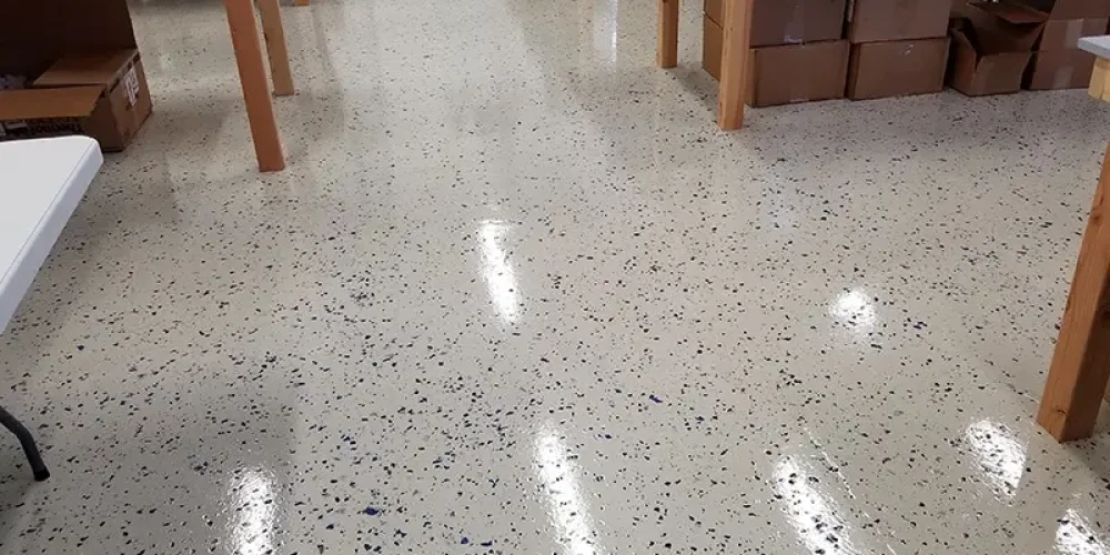 Work Area with UCoat with UGlaze Floor Coating