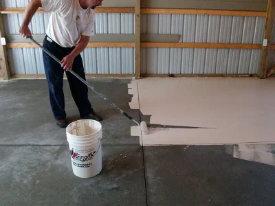 Garage epoxy Floor Coating install